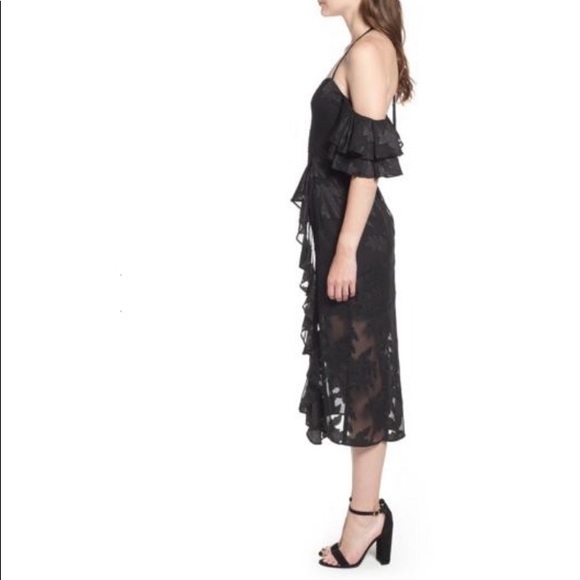 WAYF Black Lace Midi Dress-New - Picture 3 of 7